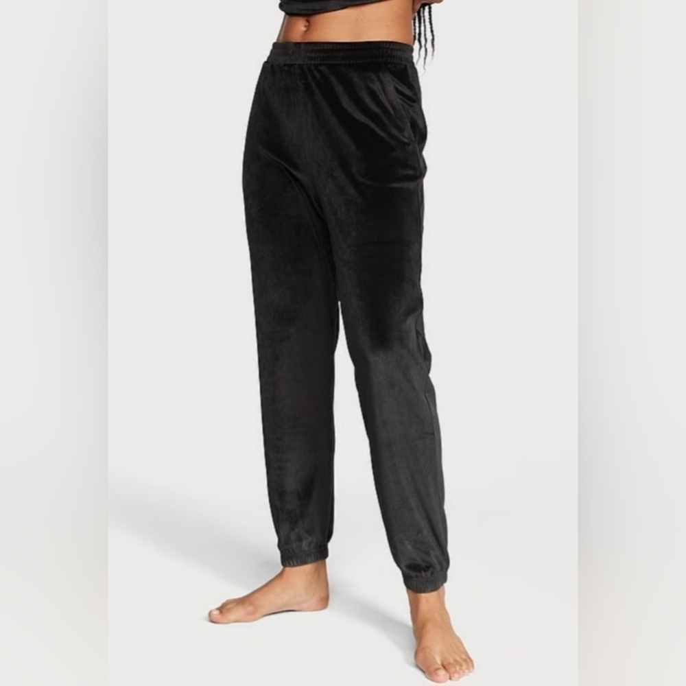 Victoria's Secret Black Velour Joggers
